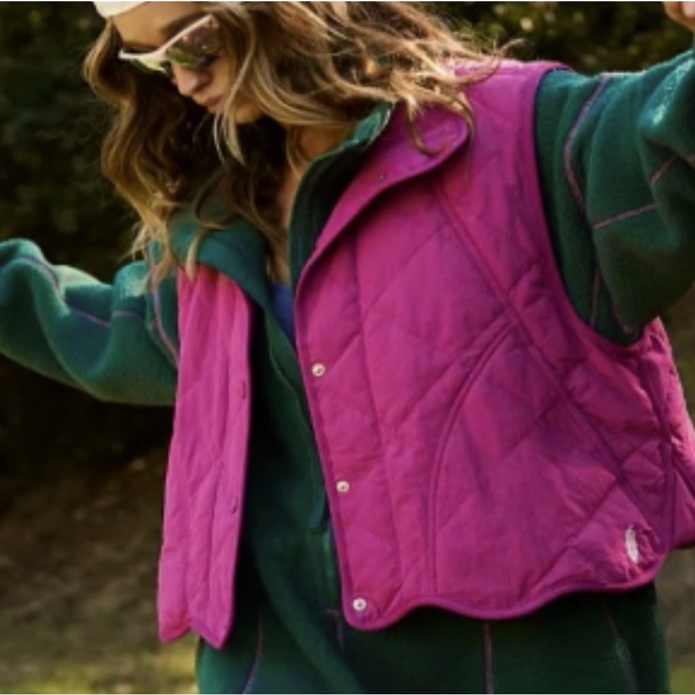 Women's Pink Quilted Vest